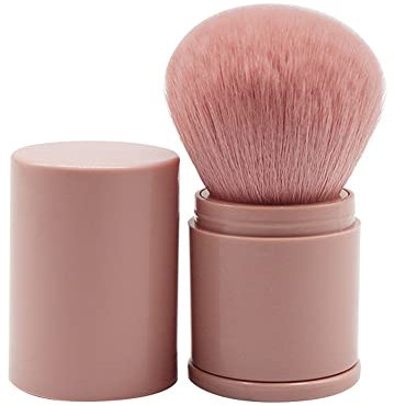 Retractable Kabuki Foundation Brush Portable Makeup Brush Travel Face Blush Brush for Powder Mineral Foundation Blending Blush