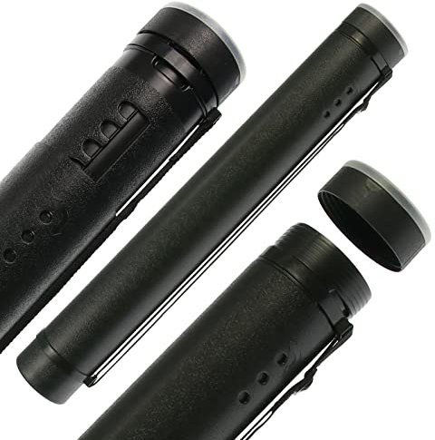 Drake Pfeilröhre ausziehbar – Pfeilköcher aus robustem Kunststoff mit Tragegurt – Pfeile sicher aufbewahren und transportieren – Bogensport Zubehör für Recurve- und Langbogen (Schwarz)