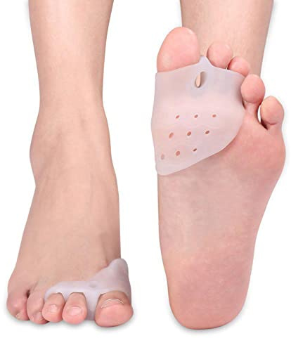 Gel Separador de Dedos Tratamiento para Juanetes, Separador Dedos Pie, Enderezador De Dedos De Martillo Con Cojines En El Antepié Para Bailarines De Ballet Y Atletas De Yoga