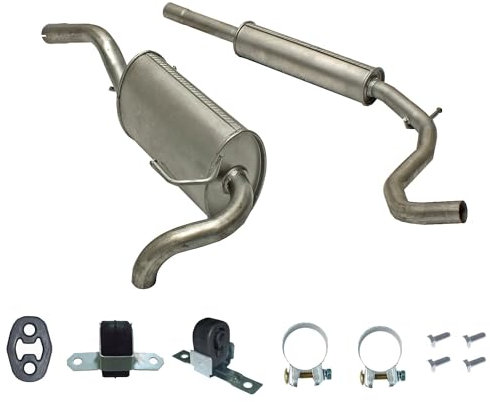 Ferroz Export Ersatz für VW Lupo 1.0 1.4 (6X1,6E1) ab. Bj. 1997-2004 Mittelschalldämpfer, Endschalldämpfer