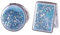 Lot de 2 miroirs pliants Double Face - Petits miroirs grossissants pliés - Miroir Compact à Paillettes - Miroir de Poche Portable - Miroir de Maquillage de Voyage - Bleu