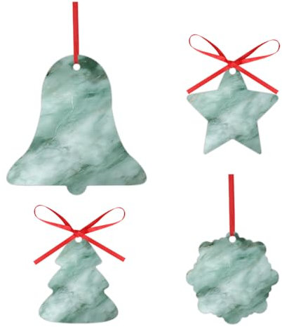ducanll 2023 Weihnachtsschmuck-Designs, Glocken, Sterne, Weihnachtsbaum, Schneeflocken, perfekt für Weihnachtsdekorationen draußen, Jubiläen, mintgrünes Marmormuster