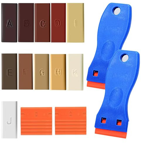 LURNODY 11 Farben Komplettes Hartwachs Reparaturset, Laminat Wachs Reparaturset, Laminat Reparatur für Holzmöbel, Reparatur Hartwachs für Holz/Fliesen/Parkett/Laminat Von Kratzern, Löchern, Rissen