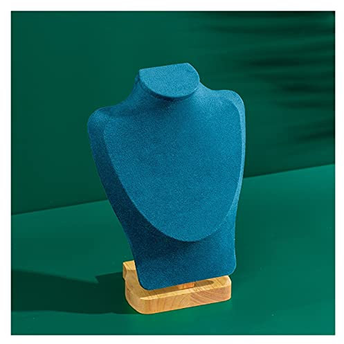 CVNIMV Schmuckregal, Schmuckbüsten-Displayhalter, Halsketten-Displayständer aus Samt und Holz, Schmuckaufhänger, Displaybüste, Schaufensterpuppenständer, Schmuckketten-Organizer