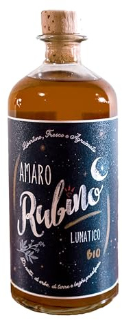Amaro Rubino Lunatico Bio - Liquore d'erbe, miele e agrumi - Aperitivo e digestivo - bottiglia 70 cl