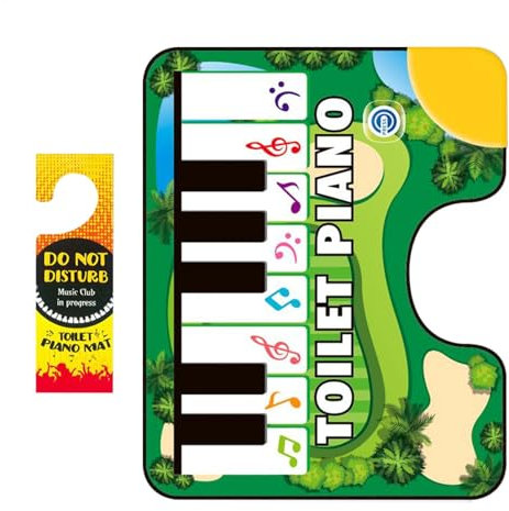 Klavier -Tastatur -Toilettenmatte, Töpfchen Klaviermatte,Anti-Schlupfteppich mit Geräusch für Badezimmer - Töpfchen Klavier Musical Floor Matte, Neuheit Badezimmer Spaß Toilette klingen Teppich