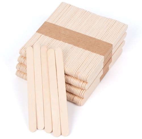 ANTETOK 200 Stück Eisstiele aus Holz, 114mm Holzlollystäbchen für Bastelarbeiten, Premium Popsicle Sticks für DIY-Projekte, zum Herstellen von hausgemachten Bastelarbeiten und Pflanzenetiketten