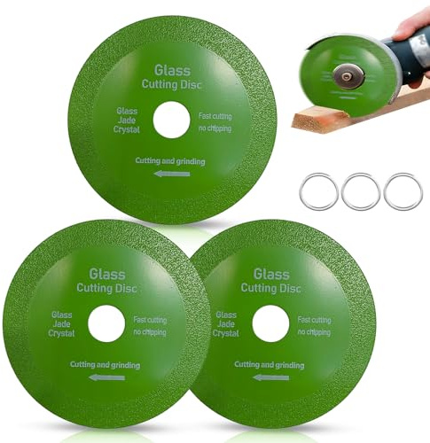 Disco da taglio per vetro, 3 pezzi, disco da taglio per vetro, 100 mm, in acciaio al manganese, adatto per smerigliatrice angolare, accessori per utensili rotanti, per giada, ceramica, piastrelle