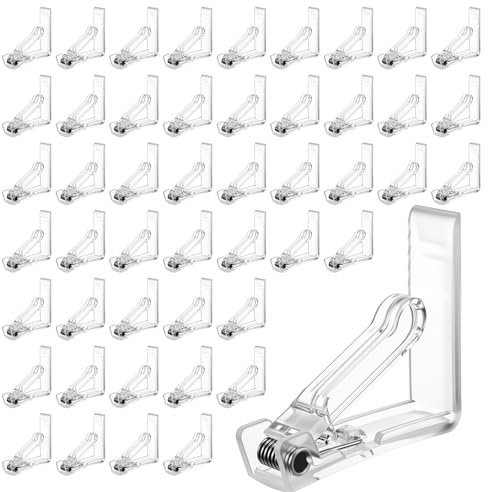 MAQUITA 48 Pieces Clear Tablecloth Clips Plastic Loaded Table Cover Holder Clamps Table Cover Clips for Easter Party Birthday Wedding Dinging Camping Picnic Indoor and Outdoor Tablecloth Fix
