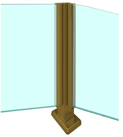 Poteau de balustrade en acier inoxydable pour panneaux de 10 à 12 mm, pince de balustrade intérieur/extérieur, poteau d'angle de 95 cm pour bois et plastique et design élégant