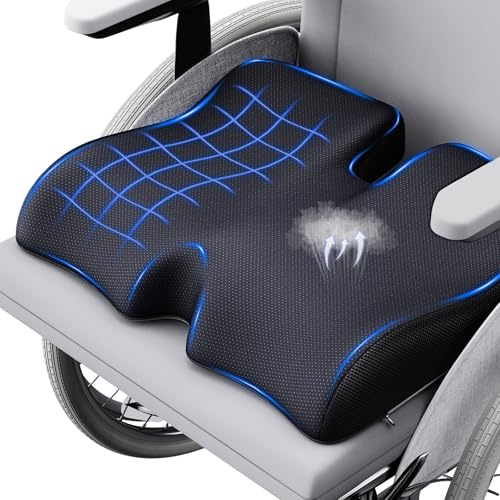 Benazcap Ergonomisches Sitzkissen für Hüfte, Steißbein, Coccyx, Ischias, Memory-Sitzkissen für Rollstuhl, Autositz, Gaming-Stuhl, Auto