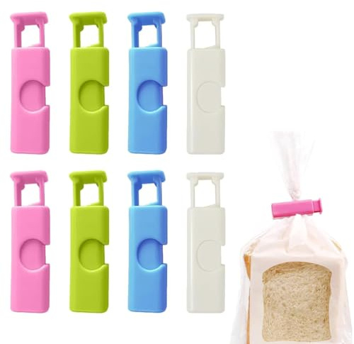YUPZAR 8 Piezas Pinzas Bolsas Alimentos, Clip de Cierre de Cocina Multicolor Reutilizable de Plástico, 6 cm Pinza Cierre Bolsa de Alimentos