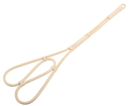 DECHOUS Plumeau en Rotin Naturel à Long Manche 64 X 155 CM – Batteur à Tapis et Couettes pour Dépoussiérage – Outil Pratique pour Moquette Courtepointes et Doudounes – Usage Intérieur
