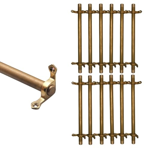 Säkringsstång i mässing för trappmattor, 3/5/13/15-pack, halkfri och hållbar, enkel gör-det-själv-installation för hotell/konstgalleri (12 st, 71 cm (28 tum))