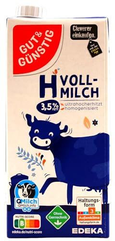 Gut & Günstig Flüssigkeit H-Milch 3.5 Prozent, 12er Pack (12 x 1 l), Karton