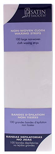 Satin Smooth Non-Woven Cloth Waxing Strips, Large, 100 ct x 1 pack