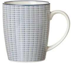 Ritzenhoff & Breker Henkelbecher Royal Makoto, 350 ml, Kaffeebecher mit Henkel aus Porzellan, Orientalisches Dekor, Spülmaschinenfest & Mikrowellengeeignet, Blau-Weiß