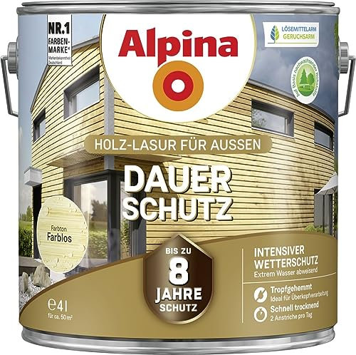 Alpina Dauerschutz Lasur farblos 4 Liter