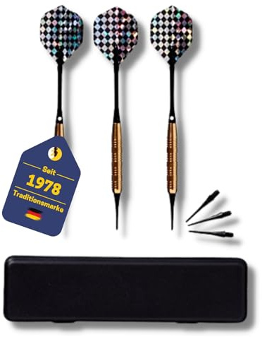 BEST SPORTING Safety-Dartpfeile Cavalier I 3 Dartpfeile mit Kunststoffspitze & Messinghülse I Softdart-Set I E-Dart Pfeile I inkl. Ersatzspitzen & Dart-Etui I 16, 18 oder 20g