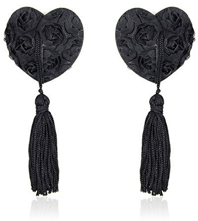 Nippel Klemmen Milchpaste Brustklemmen Troddel Herz Form SM Fetish Bondage Sex Spielzeug Brust paste, Paare Männer und Frauen Flirt nippel stimulation (Schwarz)