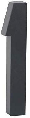 3D Hausnummer 1 anthrazit - grau RAL 7016 Edelstahl V2A rostfrei witterungsbeständig rostfrei Höhe 20cm inkl. Montagematerial erhältlich 0 1 2 3 4 5 6 7 8 9 a b c d