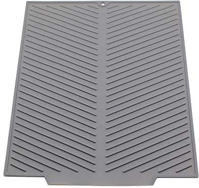 MonLiya Silicone Draining Mat, 20x16 Eco Friendly Dish Drying Mat Anti-Skid and Heat Insulation Pad, Sink Drainer Mat with Dense Drainage Grooves (51x41cm)