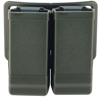 Doppelpistolenmagazintasche, Pistolenmagazintaschenhalter Doppelstapelholster mit Gürtelclip Fit für Glock