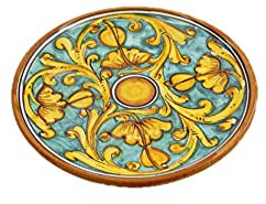 ILAB Mittelgroßer Teller aus Keramik, handbemalt, von Hand verziert, von Heiligen Stefano aus Camastra Gianluca Artikel 13