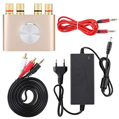 Sxhlseller Mini Amplificatore Stereo, Amplificatore Digitale di Potenza Bluetooth, Amplificatore per Lettore Stereo HiFi da 100 W, Amplificatore Stereo con Spina Europea