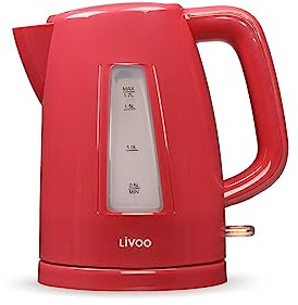 Bouilloire - LIVOO - DOD184RC - 2200 W - 1,7 L - Socle 360° - Rouge