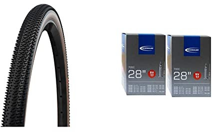 Schwalbe G-one Fahrrad-Pnuematik, Schwarz, 45-622 mm & Unisex – Erwachsene SV40 Fahrradschlauch, schwarz, SV17 40mm 2er Set