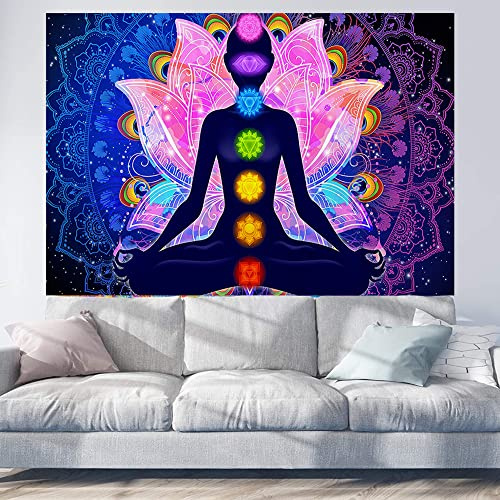 Kalsey Bunter Mandala Wandteppich und Wandtuch - Mystischer Psychedelic Wandbehang für Schlafzimmer, Wohnzimmer, Wohnheim, Studio und Zimmer Dekor