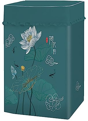Odot Washing Machine Cover Top Load Waterproof Dustproof Washer Machine Dryer Protector Sunscreen Washer Dryer Cover for Most Top Load Washer Dryer (S,elegant lotus 7)
