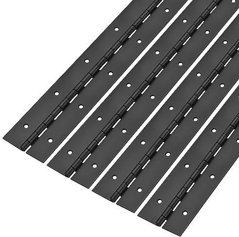 QUARKZMAN Piano Charnière 16pouce x 2pouce, 4pcs Inox Acier Continu Charnière Piano Charnières pour Armoires, Porte, DIY Stockage Boîtes, 0,059 Feuille Épaisseur, Noir
