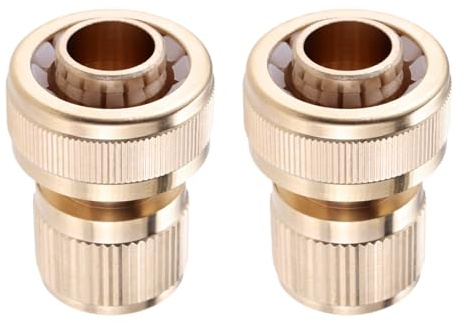 BOWAREPRO 2 Stück 3/4 Messing Schnellkupplung, Gartenschlauch-Anschluss aus Messing für 3/4 Schlauch, Messing Schlauchverbinder 3/4 Zoll für Rohr Verbinden Gartengeräte Schläuch