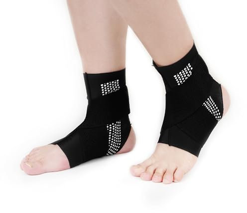 Fjäderbensbandage 2 stycken, professionellt ankelbandage för kvinnor/män, kompressionsstrumpor fotbandage för plantar fasciit, artrit, stuvad fotled, hälsenan, sport (svart, XL)