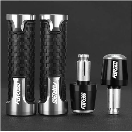DANETI Motorrad Lenkergriffe Griffe Für Y&amaha Für FJR1300 FJR 1300 A ALS ES 2003-2024 2023 2022 2021 Motorrad Lenker Griffe Griff Grip Enden Stecker Slider Kappen(Silver Silver)