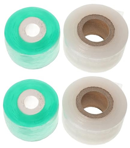 HOMSFOU Pfropfband Selbstklebend 4 Rollen Dehnbares Transparentes Veredelungsband Aus Flexiblem PVC Luftdicht Und Dauerhaft Für Obstbäume Garten Und Baumschulen