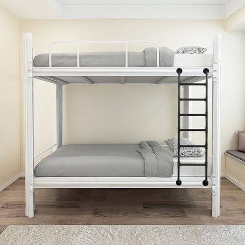 Scala a gradini per letto a castello in ferro con montaggio a parete, per cantina, antincendio, ingresso e facile uscita (195 cm)