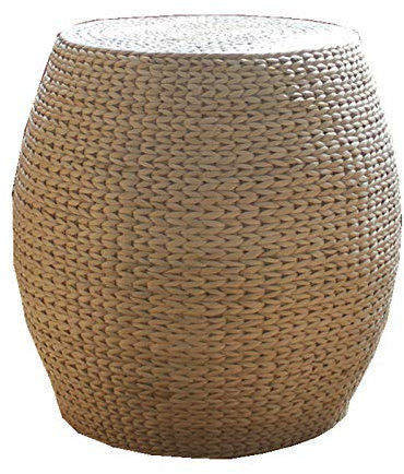 Pouf rond en rotin tricoté à la main 42 cm de hauteur