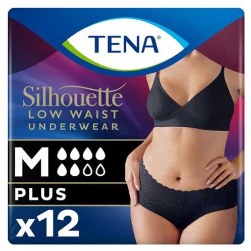 Tena Hüfthohe Unterwäsche Black, 12 Stück
