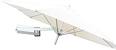 ARDZLALS Parasol de terrasse de 8 Pieds/2,5 m - 95% Polyester avec Protection UV, Parasol de Jardin Mural étanche avec mécanisme d'inclinaison, 8 Baleines et Poteau en métal