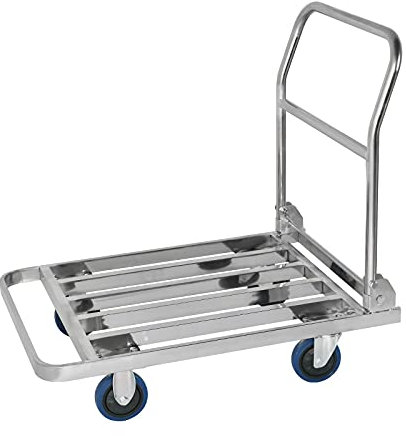 DFYOZX Carrello a Mano Pieghevole Carrello a Mano a Base Piatta Carrello a Mano Pieghevole Carrello a Spinta in Acciaio Inossidabile per impieghi gravosi Carrello a Base Piana (50 * 70)