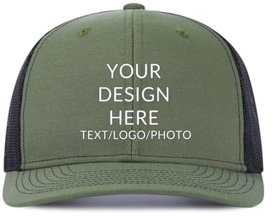 ROHBVMN Basecap personalisiert mit Foto/Logo/Text | Trucker Cap Mesh-Kappe selbst gestalten | Verstellbare Baseball Cap für Männer Frauen | Unisex Dad Cap Schwarz