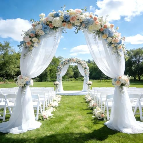 Organza Stoffe,Tüll Stoffe Meterware - 5 m x 160 cm,Weiß Tüllstoff Tüll DIY für Geburtstag Wedding Decoration Hochzeitsbogen Party Dekor