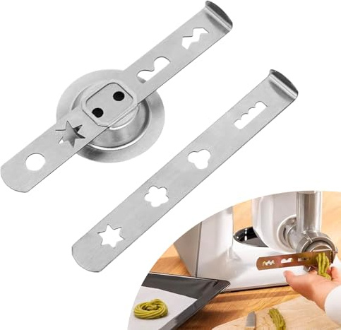 Spritzgebäckvorsatz für fleischwolf mit Verbindungsring - 8 Formen Rostfreier Gebäckvorsatz Gebäckpresse Silber, Gebäckpresse Zubehör für Weihnachten Gebäck Accessoires, Keksen, Desserts, Hackfleisch
