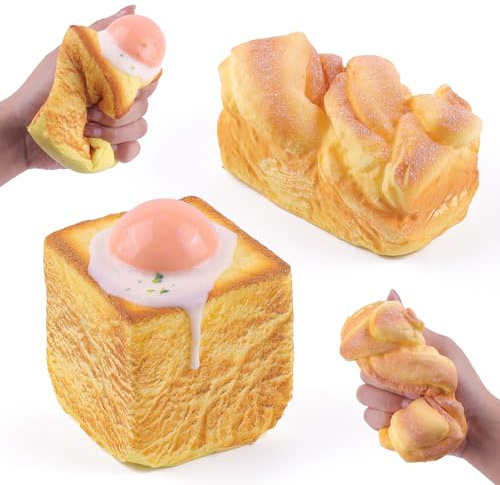Anboor Set di 2 giocattoli per pane Squishies, profumati e lenti, in schiuma, per bambini, adolescenti, adulti