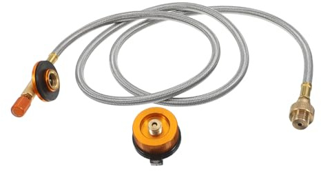 Mipcase Adaptador y Manguera De Propano para Estufa De Camping y Parrilla Portátil, Extensión De 100 Cm, Válvula De Recarga Resistente y Conexión Segura para Uso Exterior
