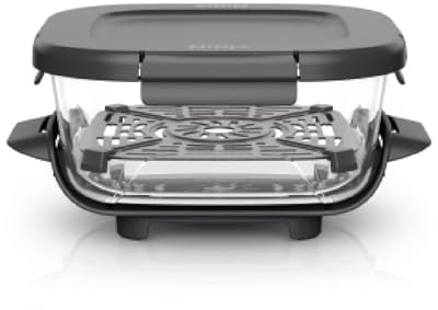 Ninja CRISPi, Recipiente de Cristal TempWare de 1,4L, 426SH101EUUK | Tapa Snap-Lock, Apto para Freidora de Aire y Resistente al Choque Térmico, Prepara, Cocina y Guarda Alimentos, sin BPA