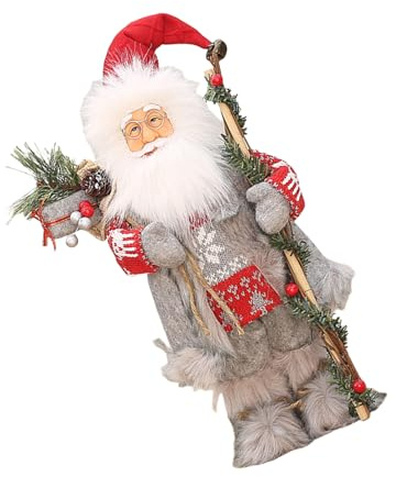 Qaonsciug Décoration de Père Noël de 30,5 cm - Figurine de Père Noël - Ornement pour cheminée, bibliothèque, salon, décoration de vacances